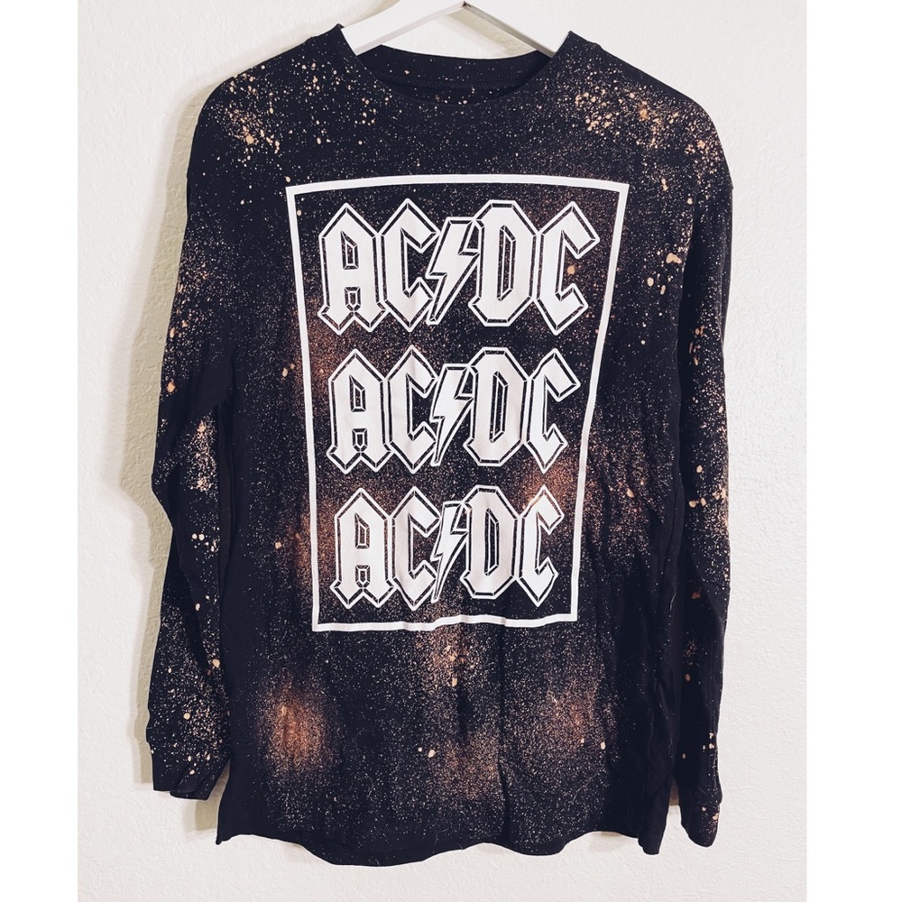 AC/DC Bleached Long Sleeve Band Tee (Size S, fits M)